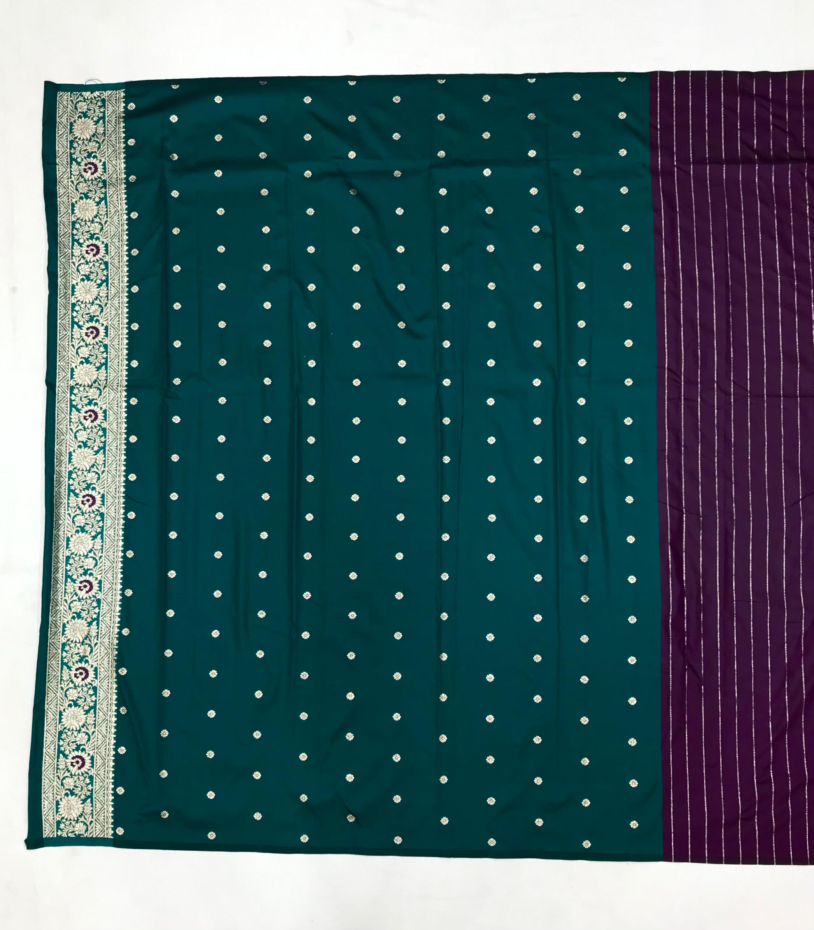 Elora Soft Silk Meenakari Peacock Zari Weaving Work Paithani Saree(Purple) | Grocsy