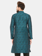 Jompers Men's Green & Black Self Design Kurta Only | Grocsy