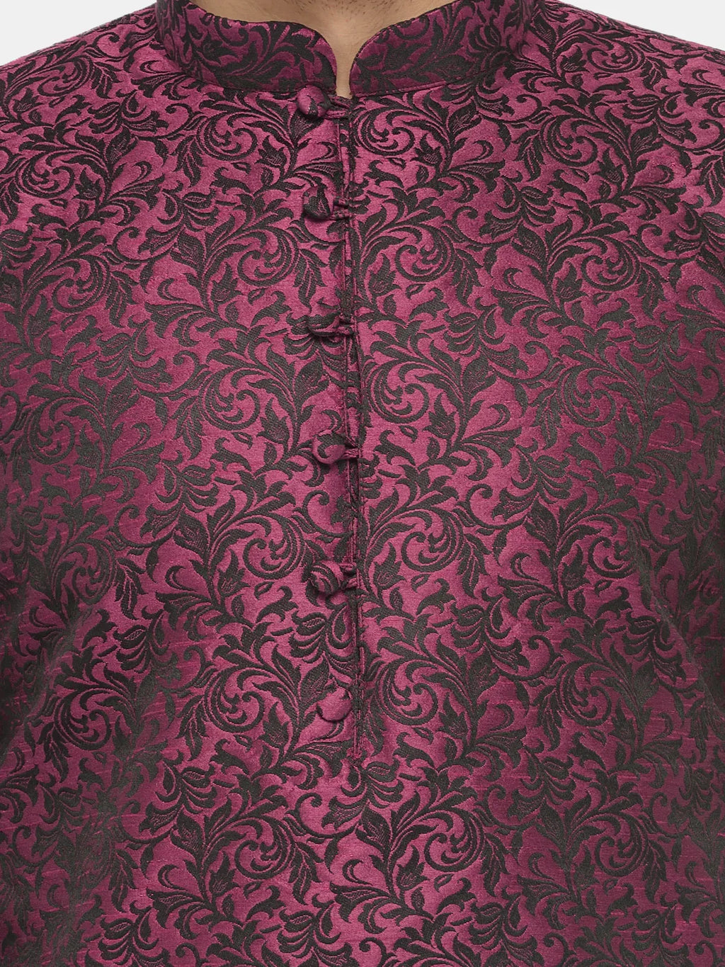 Jompers Men's Purple & Black Self Design Kurta Only | Grocsy