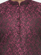 Jompers Men's Purple & Black Self Design Kurta Only | Grocsy
