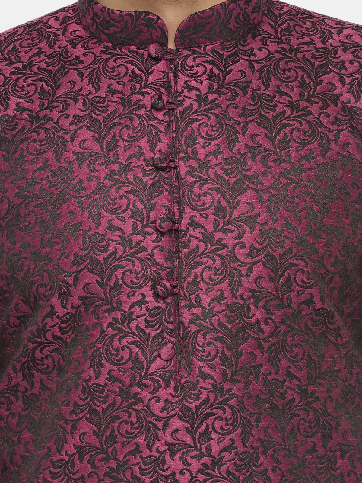 Jompers Men's Purple & Black Self Design Kurta Only | Grocsy
