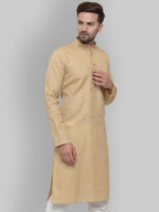 Jompers Men's Beige & White Solid Kurta Only | Grocsy