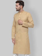 Jompers Men's Beige & White Solid Kurta Only | Grocsy