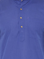 Jompers Men's Royal Blue & White Solid Kurta Only | Grocsy