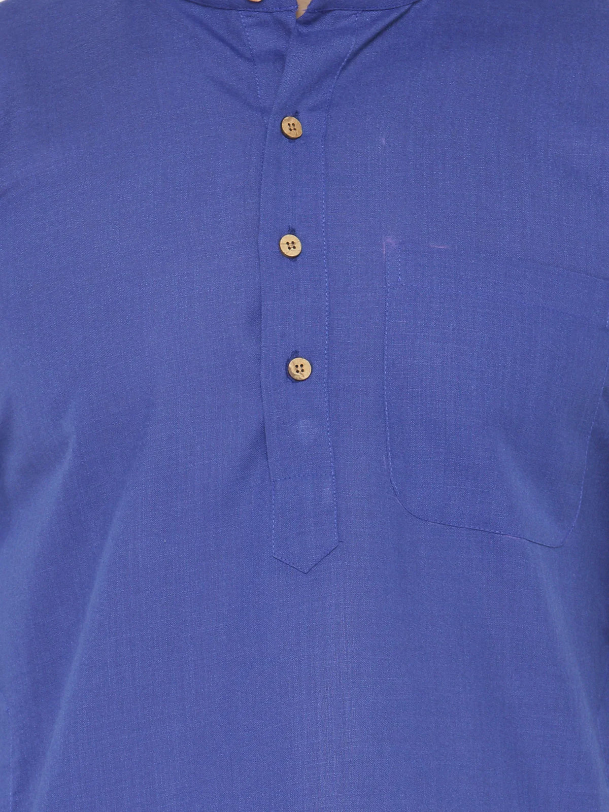 Jompers Men's Royal Blue & White Solid Kurta Only | Grocsy
