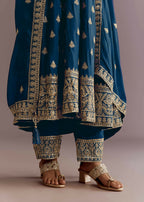 Teeya Creation Morpich Color Chinon Silk Embroidery Work Wedding Wear Gown | Grocsy
