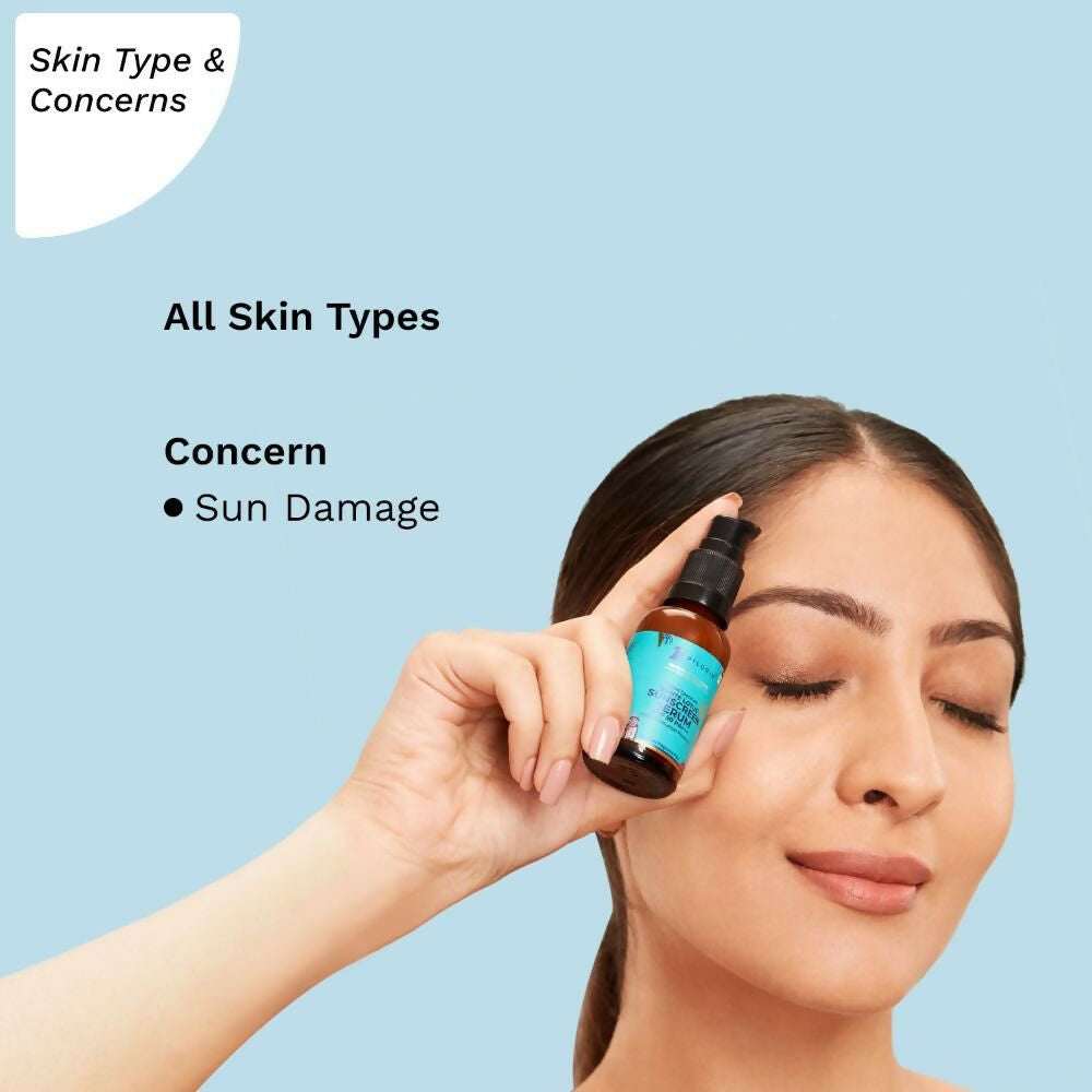 Pilgrim White Lotus Sunscreen Serum SPF 50 PA+++ | Grocsy