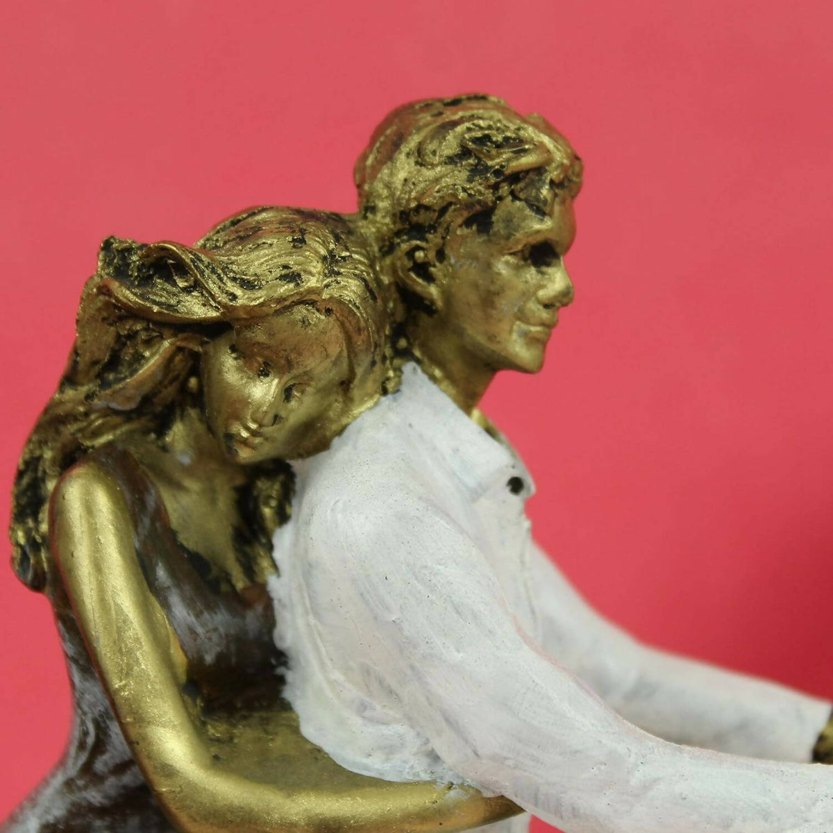 Tied Ribbons Romantic Love Couple On Scooter Showpiece Statue Decorative Items For Home | Grocsy