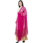 A R SILK Cotton Square Regular Rani Color Dupatta or Chunni | Grocsy