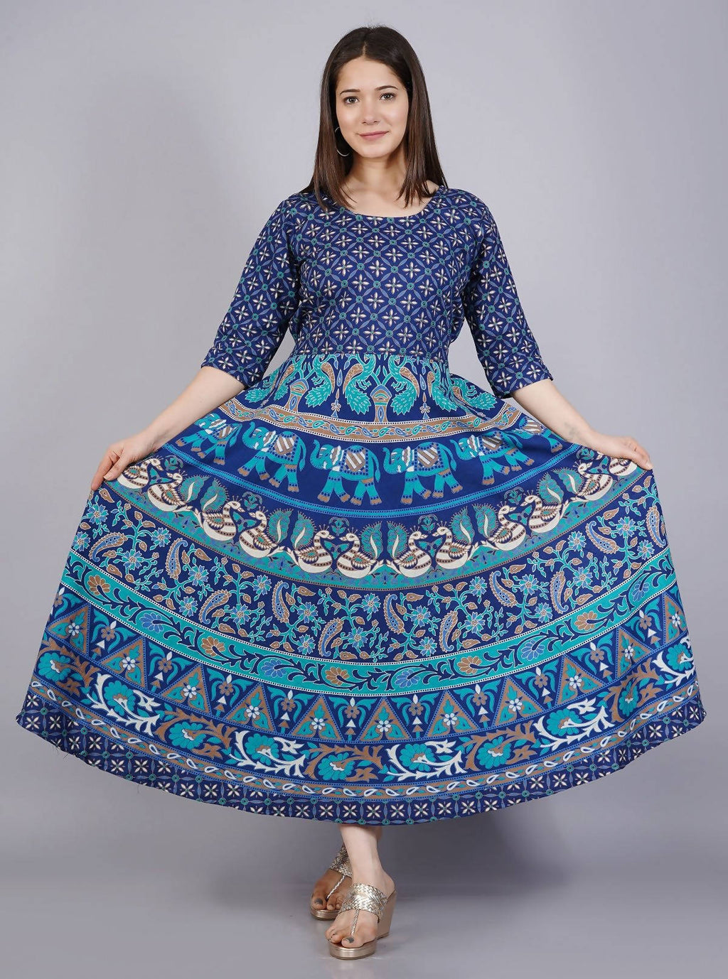Vamika Multicolor Cotton Printed Party/Casual Wear Kurti (GAM15K) | Grocsy
