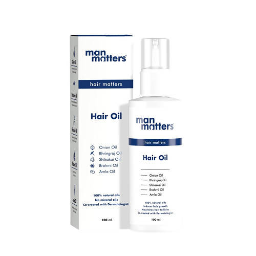 Man Matters Hair Oil for Men With Bhringraj, Onion, Amla, Shikakai & Brahmi Oil. | Grocsy
