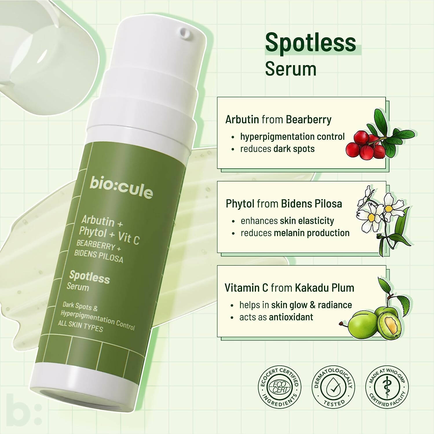 Biocule Spotless Arbutin Face Serum | Grocsy