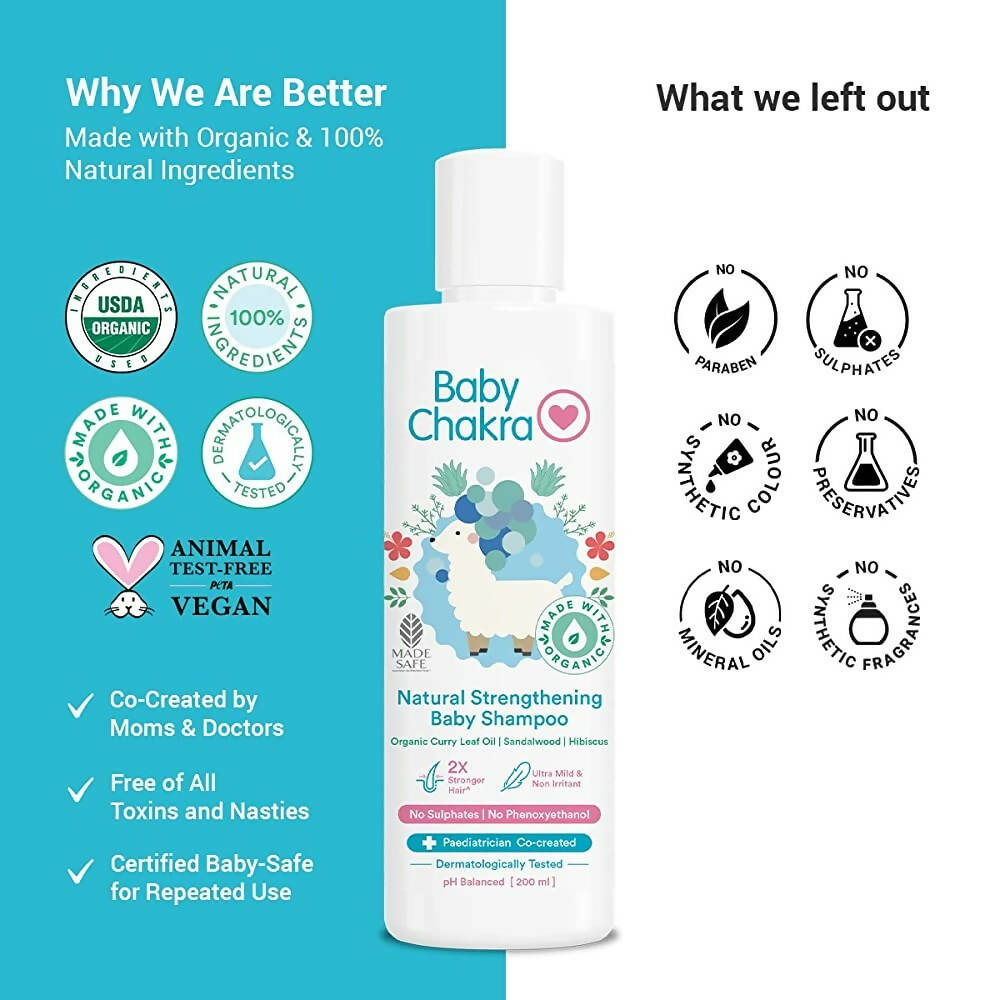 BabyChakra Natural Strengthening Baby Shampoo | Grocsy