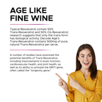 Decode Age 99.5% Pure Trans Resveratrol 250mg Supplement Capsules | Grocsy