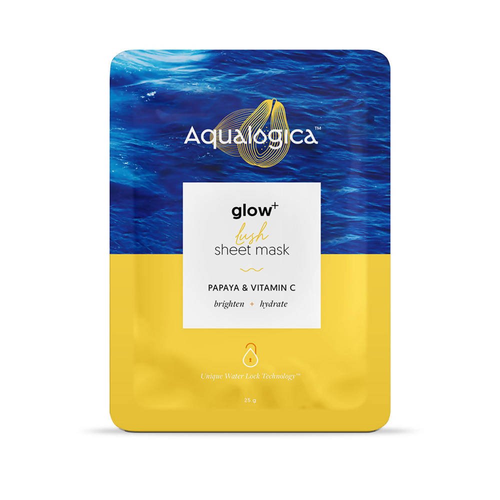 Aqualogica Glow+ Lush Sheet Mask, Instant Hydration & Glowing Skin | Grocsy