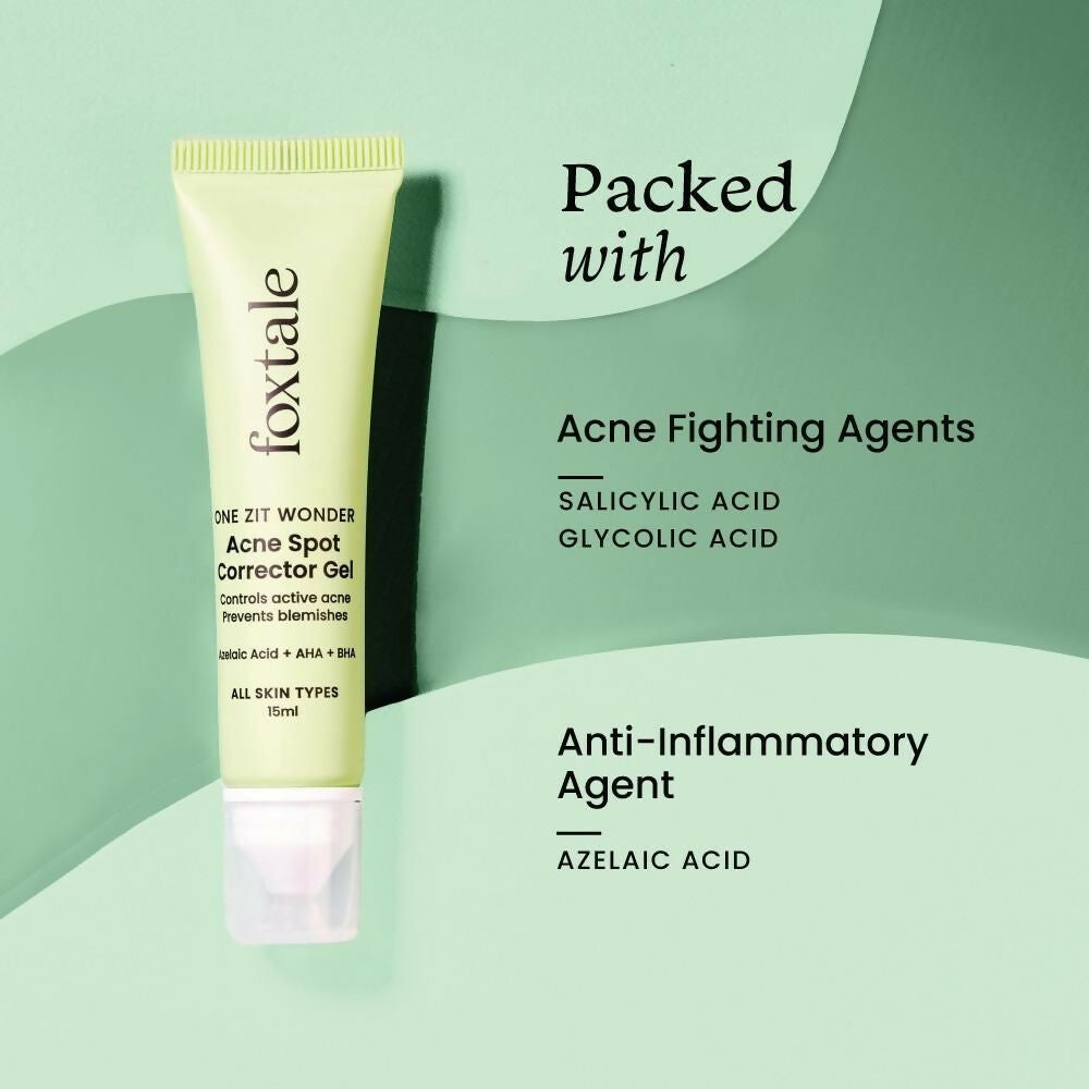 Foxtale Acne Spot Corrector Gel - Reduces Pimples Overnight and Prevents Acne Scars | Grocsy