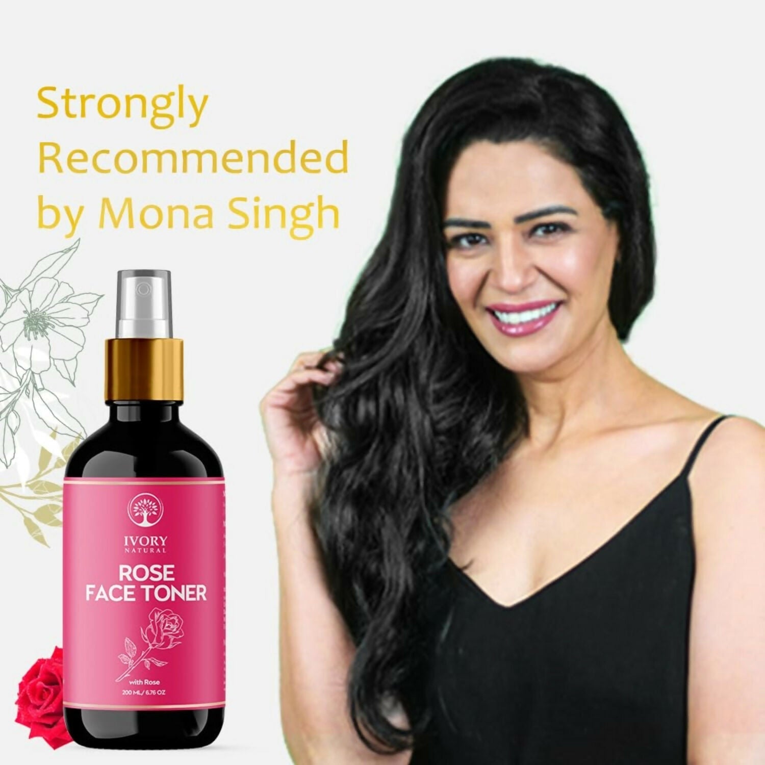 Ivory Natural Rose Facial Toner For Impurities, Soothing Hydration, Balancing Ph & Enhancing Skin Elasticity | Grocsy