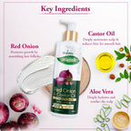 VI-JOHN Prakritik Red Onion & Castor Oil Conditioner to Prevent Dry Hair, 100% Natural Bio Actives | Grocsy