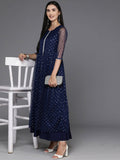 Ahalyaa Women's Traditional wear Ethnic Dress - Navy Blue | Grocsy