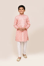 Joban Fashion Silk Pink Kurta With Straight Fit Pant | Grocsy