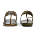 Stepsoft Men'S Olive Brown Kolhapuri Chappal | Handcrafted Leather Ethnic Slip-On Slippers | Grocsy