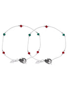 Jewels Nest Elegant Sterling Silver Designer Anklet – Adjustable & Trendy | Grocsy