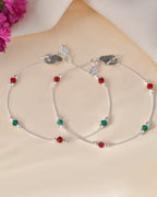 Jewels Nest Elegant Sterling Silver Designer Anklet – Adjustable & Trendy | Grocsy