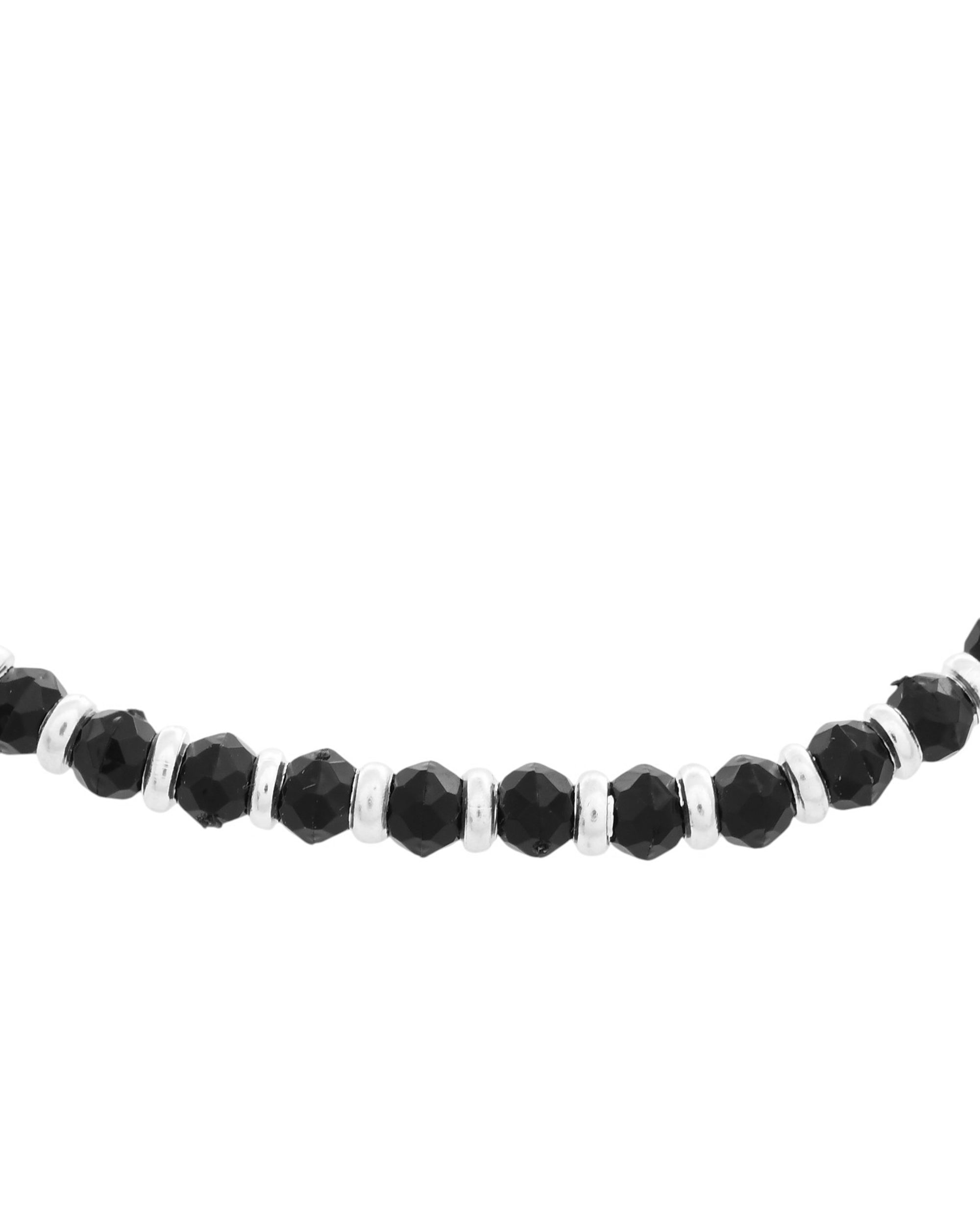 Jewels Nest Elegant Silver-Plated Black Bead Anklet – Traditional & Trendy | Grocsy