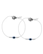 Jewels Nest Oxidized Silver Heart Charm Anklet – Boho & Traditional | Grocsy