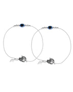 Jewels Nest Oxidized Silver Heart Charm Anklet – Boho & Traditional | Grocsy