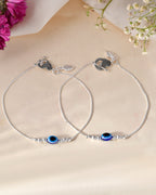 Jewels Nest Oxidized Silver Heart Charm Anklet – Boho & Traditional | Grocsy