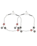 Jewels Nest Elegant Silver-Plated Star Charm Chain Anklet | Grocsy