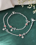 Jewels Nest Elegant Silver-Plated Star Charm Chain Anklet | Grocsy
