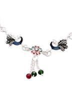 Jewels Nest Elegant Silver-Plated Oxidized Floral Charm Ankle | Grocsy