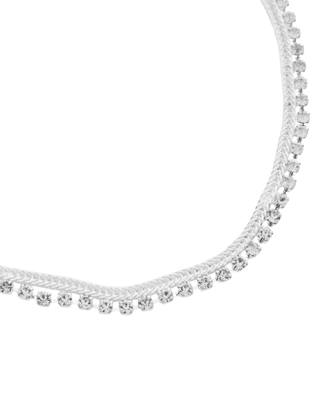 Jewels Nest Elegant Silver-Plated Rhinestone Anklet | Grocsy