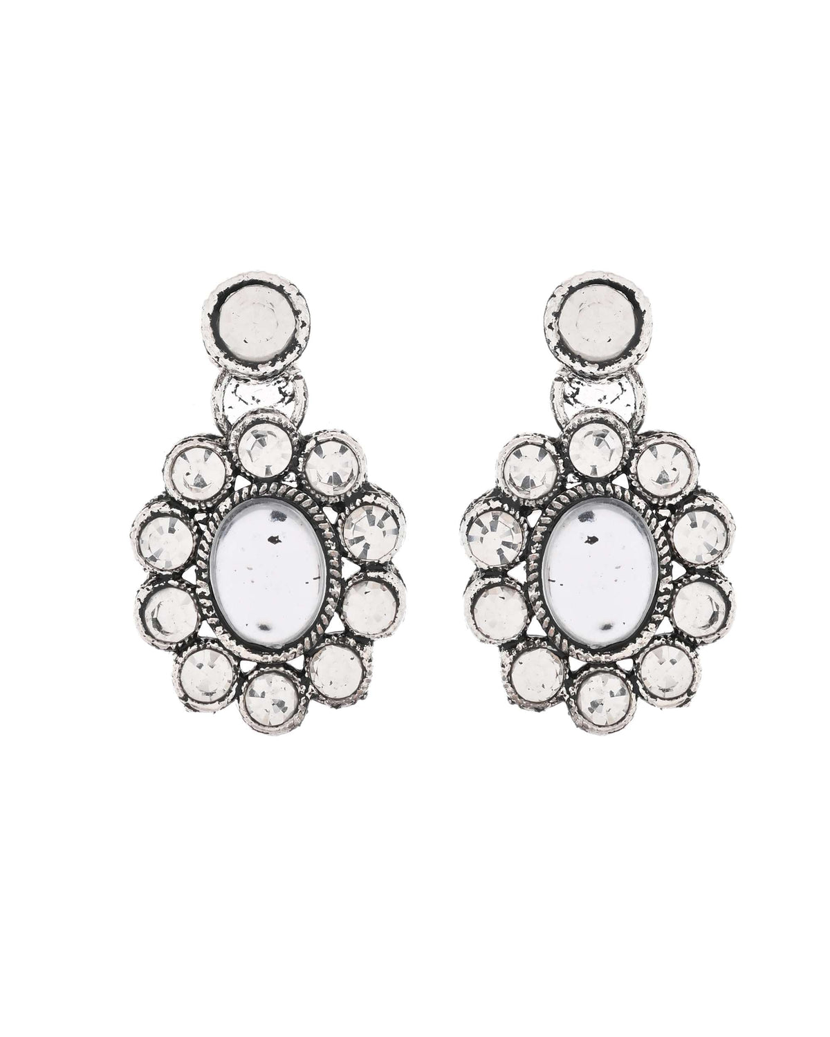 Jewels Nest Handcrafted Oxidized Mirror Choker Jewellery Set