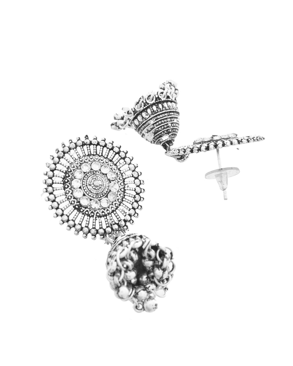 Jewels Nest Boho Inspired Adjustable Necklace with Dome Jhumkas | Grocsy