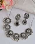 Jewels Nest Boho Inspired Adjustable Necklace with Dome Jhumkas | Grocsy