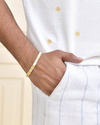 Jewels Nest Stylish Two-Tone Gold-Polished Bracelet