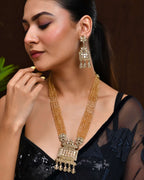 Jewels Nest Ethnic Multi-Strand Golden Bead Necklace Set for Women | Grocsy