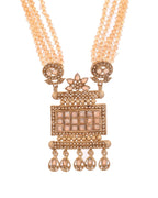 Jewels Nest Ethnic Multi-Strand Golden Bead Necklace Set for Women | Grocsy