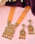 Jewels Nest Ethnic Multi-Strand Golden Bead Necklace Set for Women | Grocsy