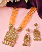 Jewels Nest Ethnic Multi-Strand Golden Bead Necklace Set for Women | Grocsy
