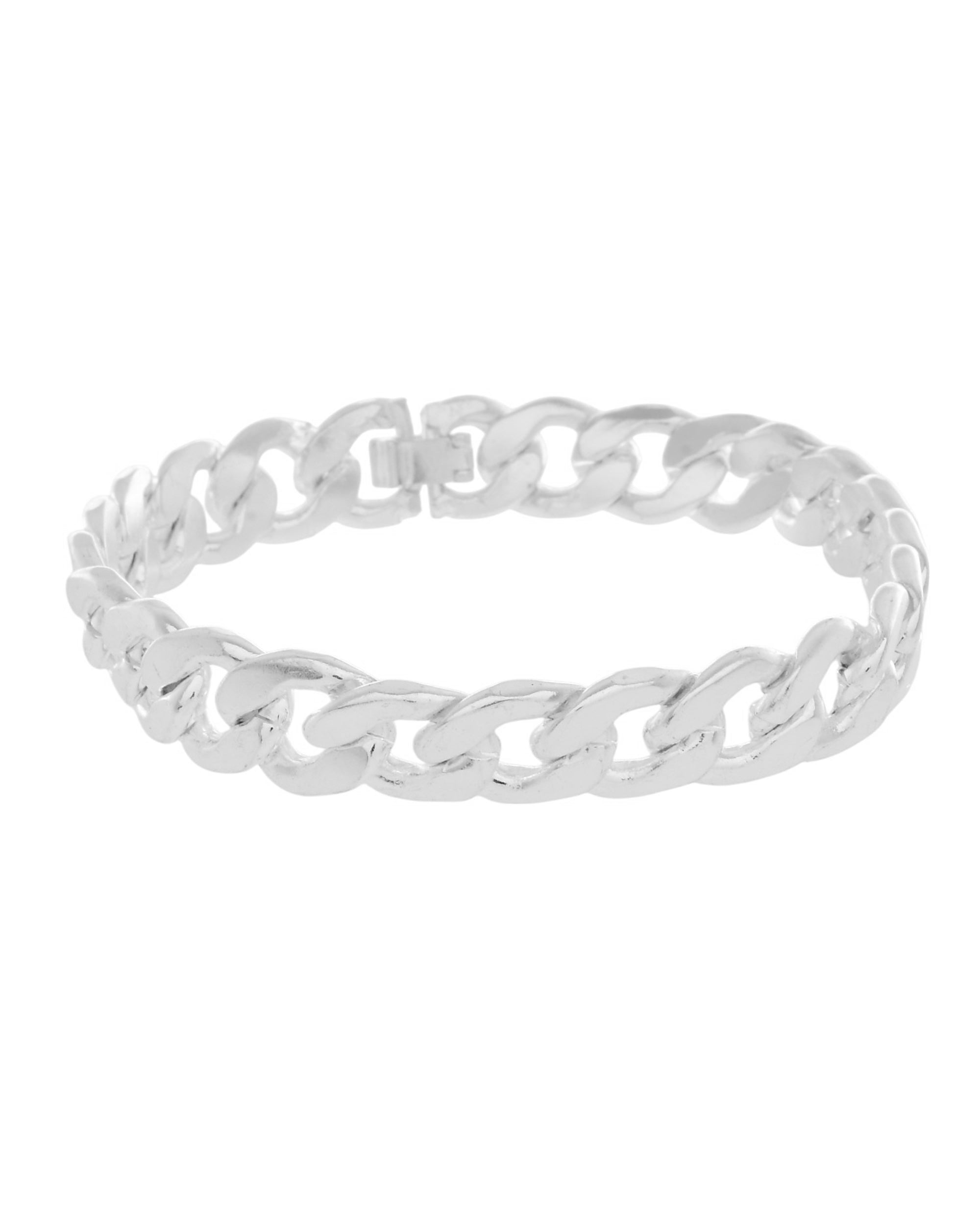 Jewels Nest Stylish Silver-Plated Chain Bracelet | Grocsy