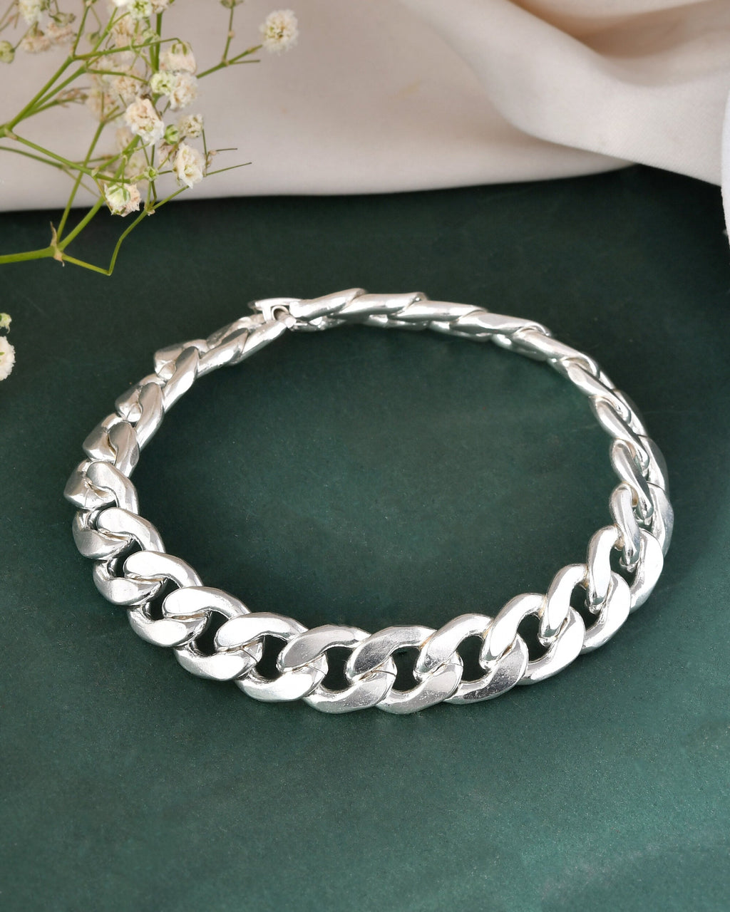 Jewels Nest Stylish Silver-Plated Chain Bracelet | Grocsy