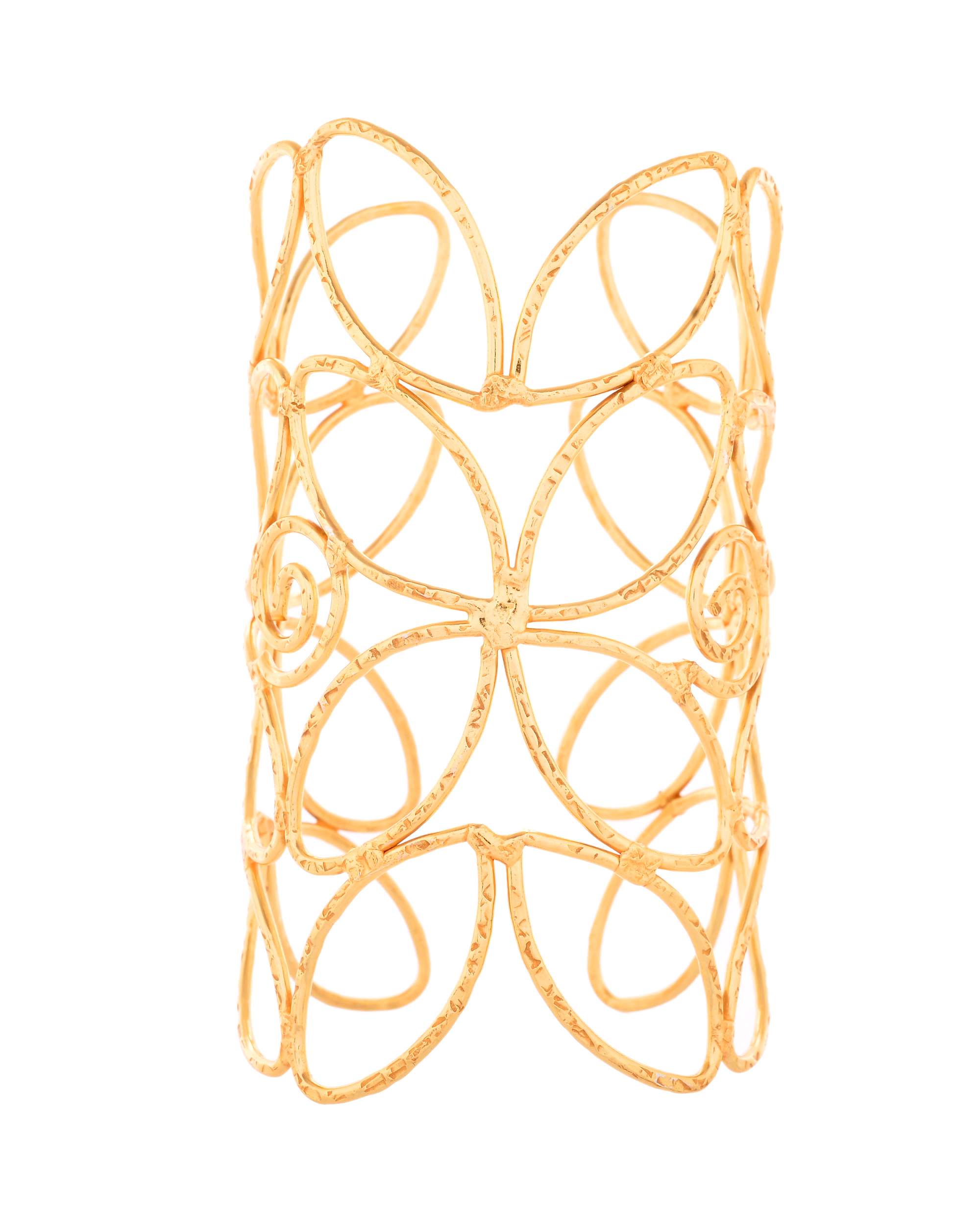 Jewels Nest Statement Gold Cutout Leaf Cuff Bracelet