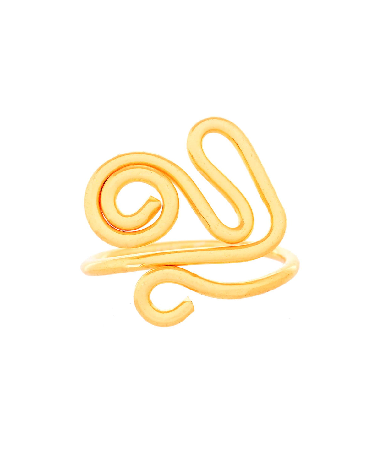 Jewels Nest Gold-Tone Adjustable Spiral Ring – Minimalist Contemporary Finger Ring for Women | Grocsy