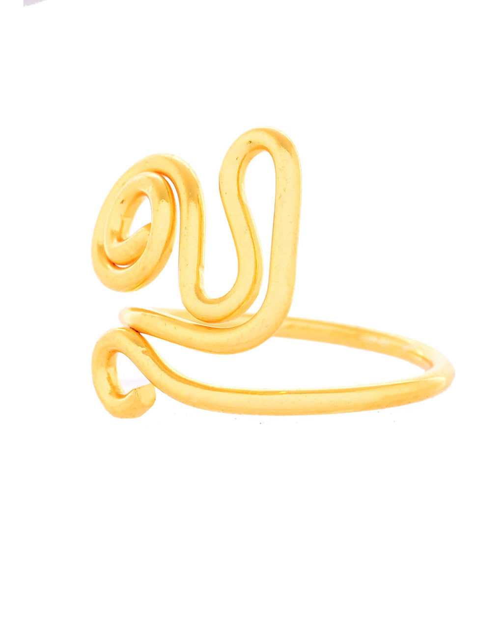 Jewels Nest Gold-Tone Adjustable Spiral Ring – Minimalist Contemporary Finger Ring for Women | Grocsy