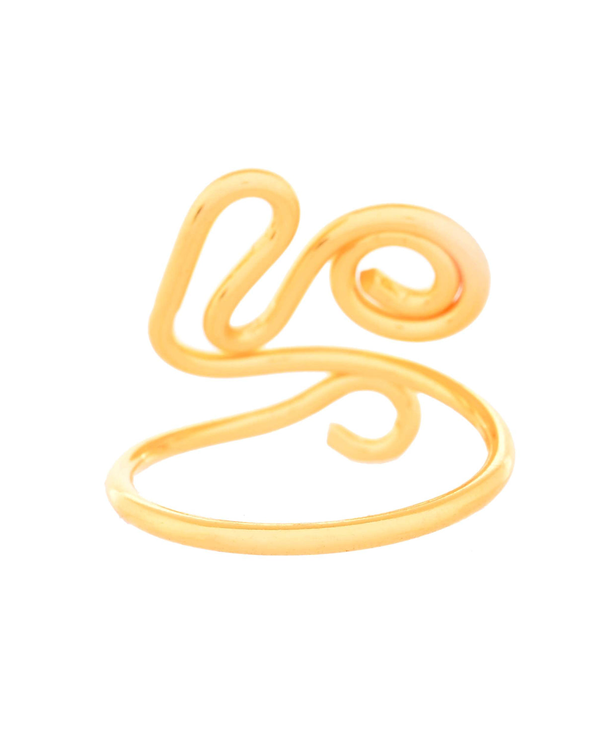 Jewels Nest Gold-Tone Adjustable Spiral Ring – Minimalist Contemporary Finger Ring for Women | Grocsy