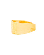 Jewels Nest Gold-Plated Matte Textured Open Band Ring – Anti-Tarnish Adjustable Finger Ring for Women | Grocsy